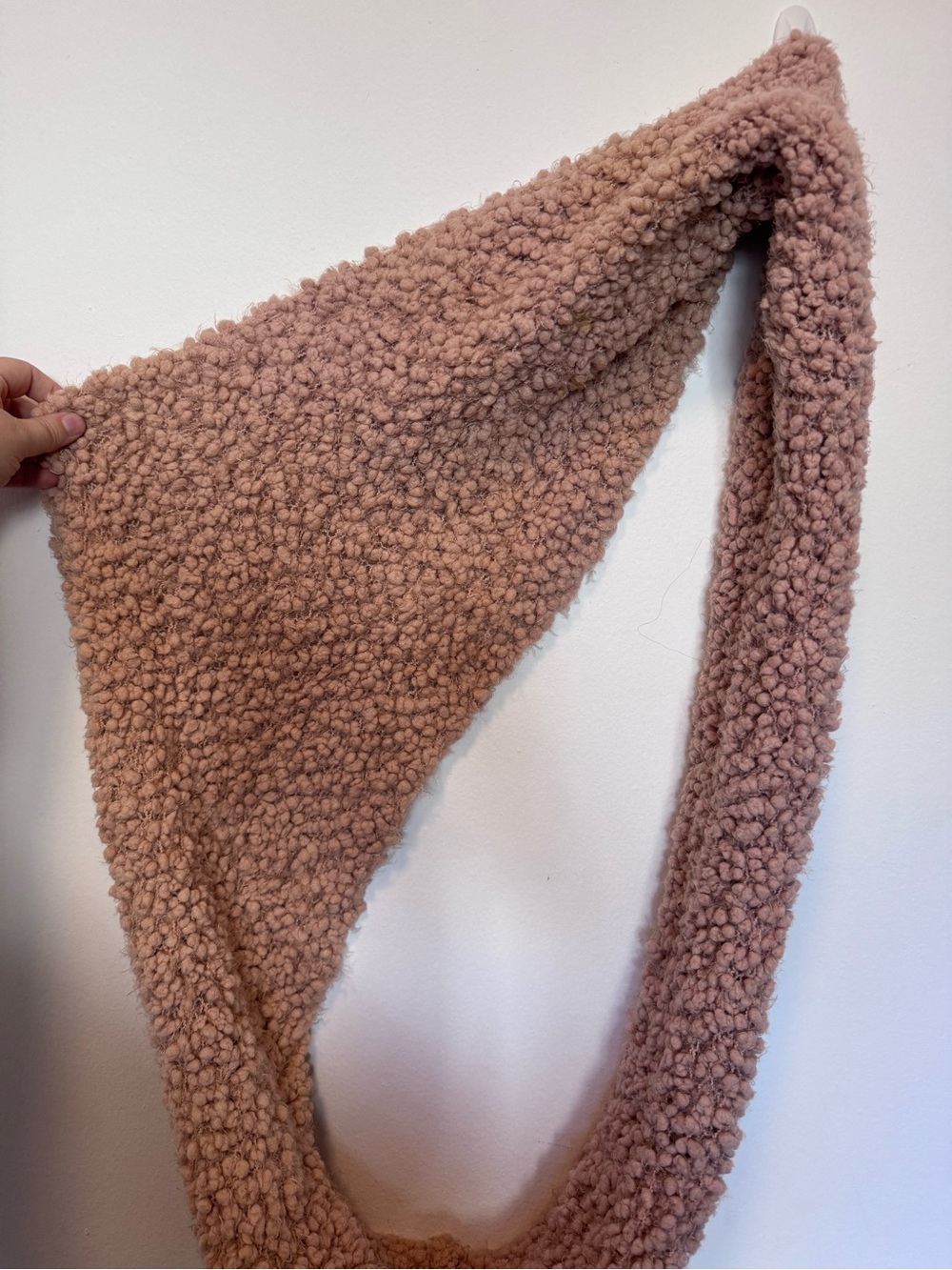 Cozy Blush Pink Bouclé Infinity Scarf